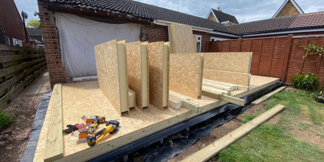 Sip Panel Extension Getting Built SIPS Panel Extension - The Ground Screw Centre