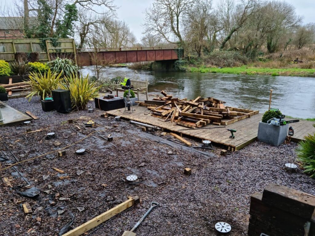 ground screws near river