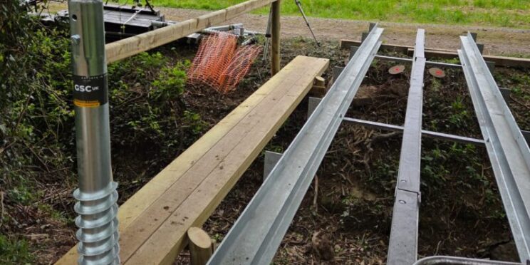 Powys bridge ground screw installation
