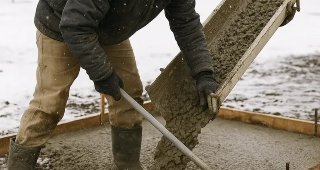concrete in winter
